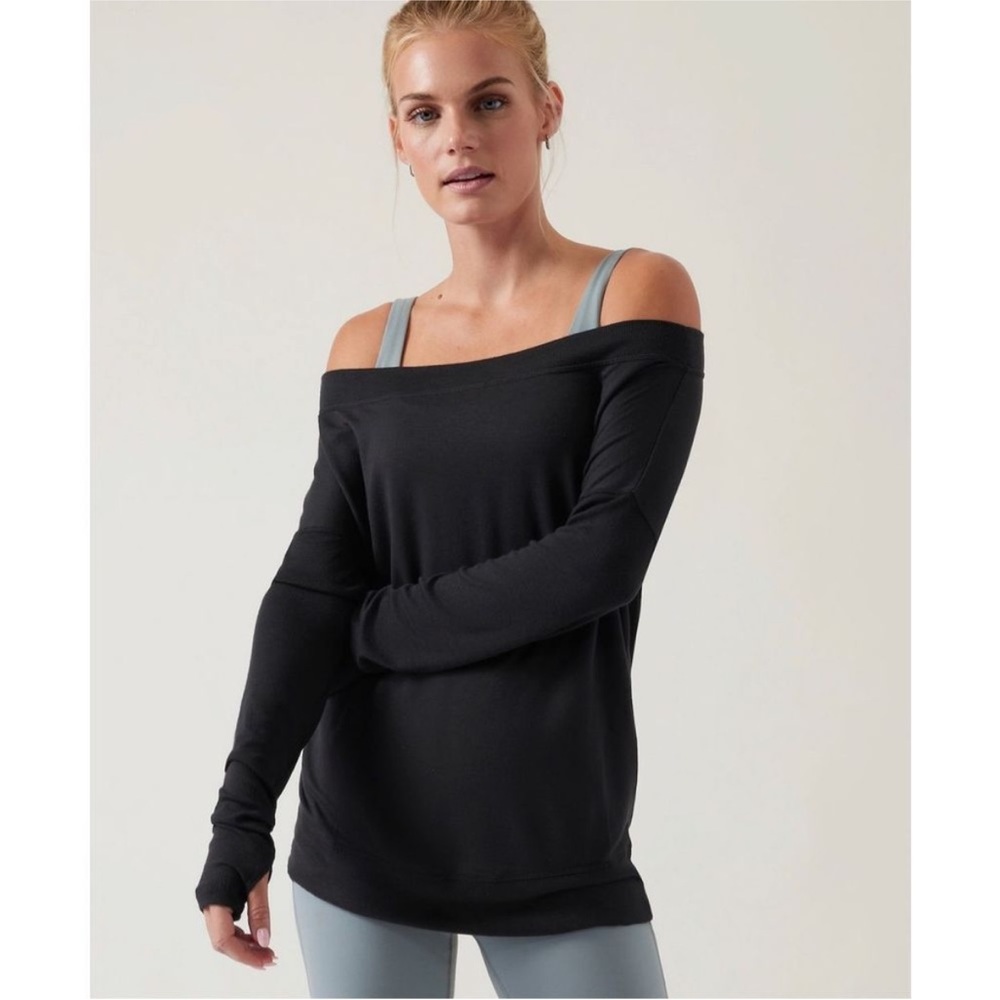 Athleta Black Studio Barre Sweatshirt Size Large